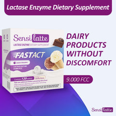 Sensilatte packaging and label designed for quick reference during meals.