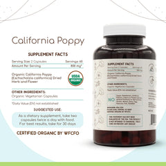 HerbEra California Poppy dried herb close-up shows natural ingredients