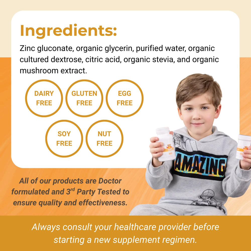 Serawise Organic Liquid Zinc dropper-dispense, ideal for flexible family dosing.