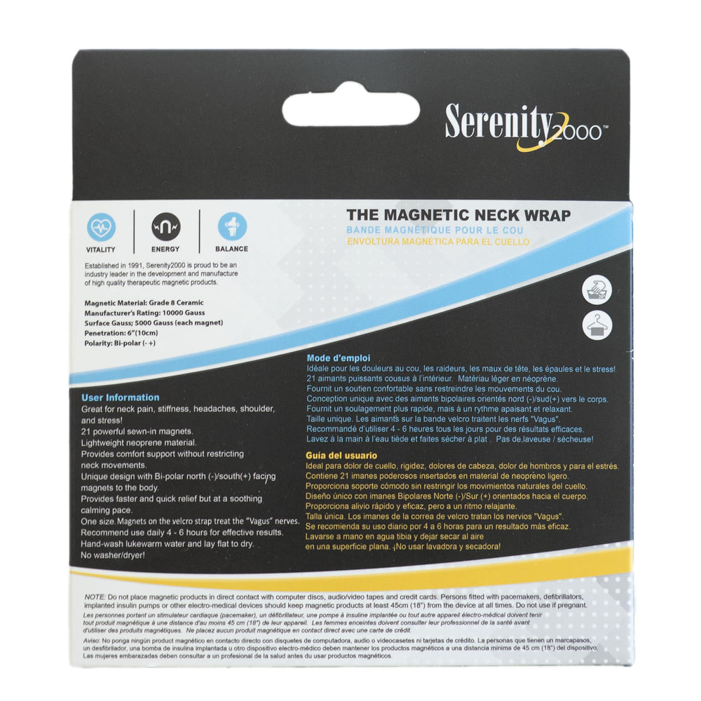 Serenity2000 neck wrap care instruction for easy hand-wash and air dry