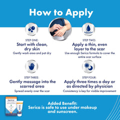 Serica Scar Gel body use provides fast absorption and comfort.