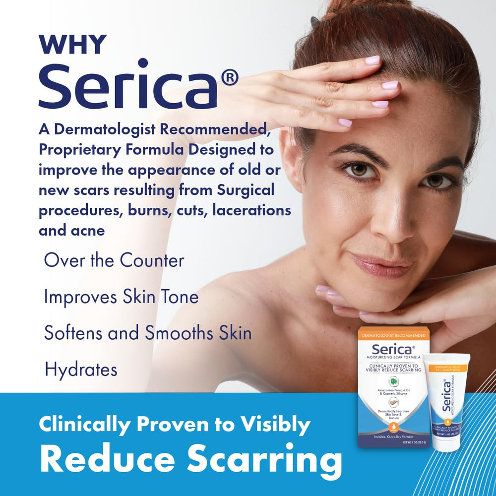 Serica Scar Gel quick-dry film reduces stickiness on skin.