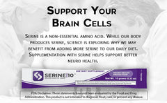 SERINE10 packet dissolving in water for quick, easy supplementation