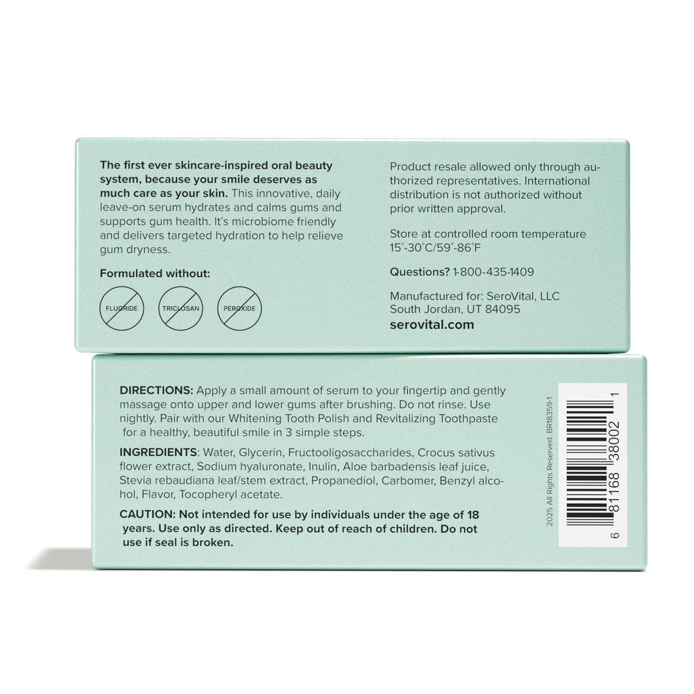 Mint Kiss packaging of Serovital Smile Gum Serum with calming look.