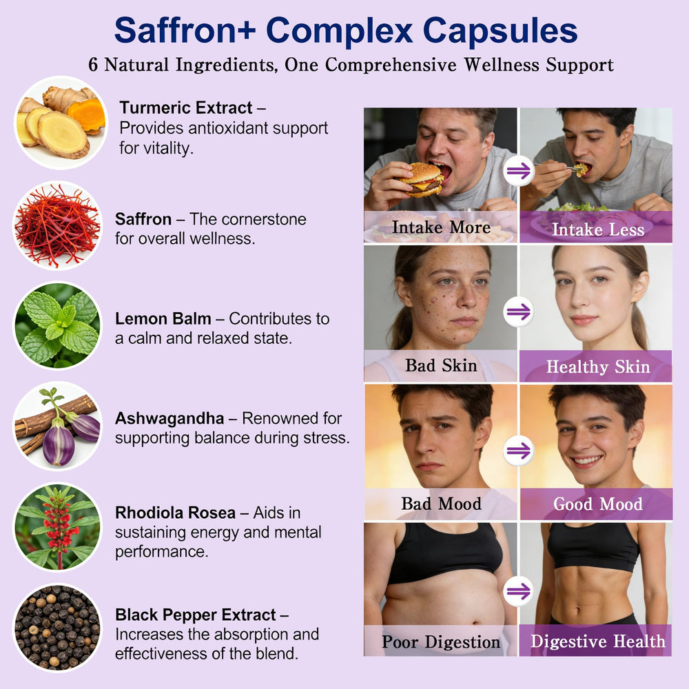 SERSANVE saffron bottle label shows vegan, gluten-free wellness formula.