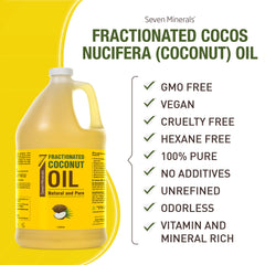 Seven Minerals bottle label front; 128 oz bulk carrier oil for diluting essential oils.