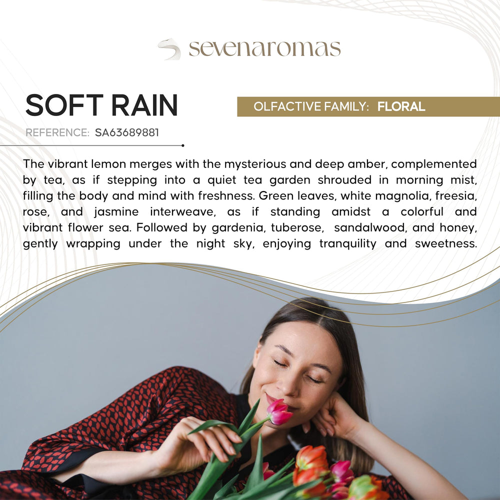 SevenAromas Soft Rain close-up drops delivering calming notes for relaxation
