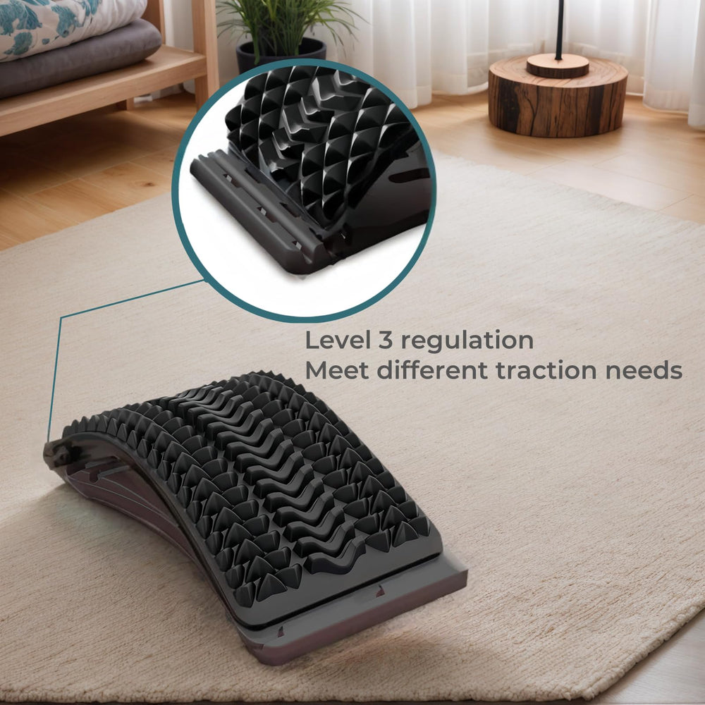 Sevorange Back Stretcher acupressure nodes illustrate targeted lower back massage points
