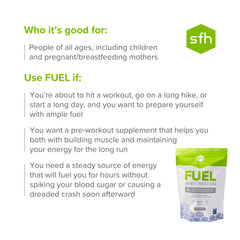 SFH Fuel ingredients: whey, coconut milk powder, and apple pectin