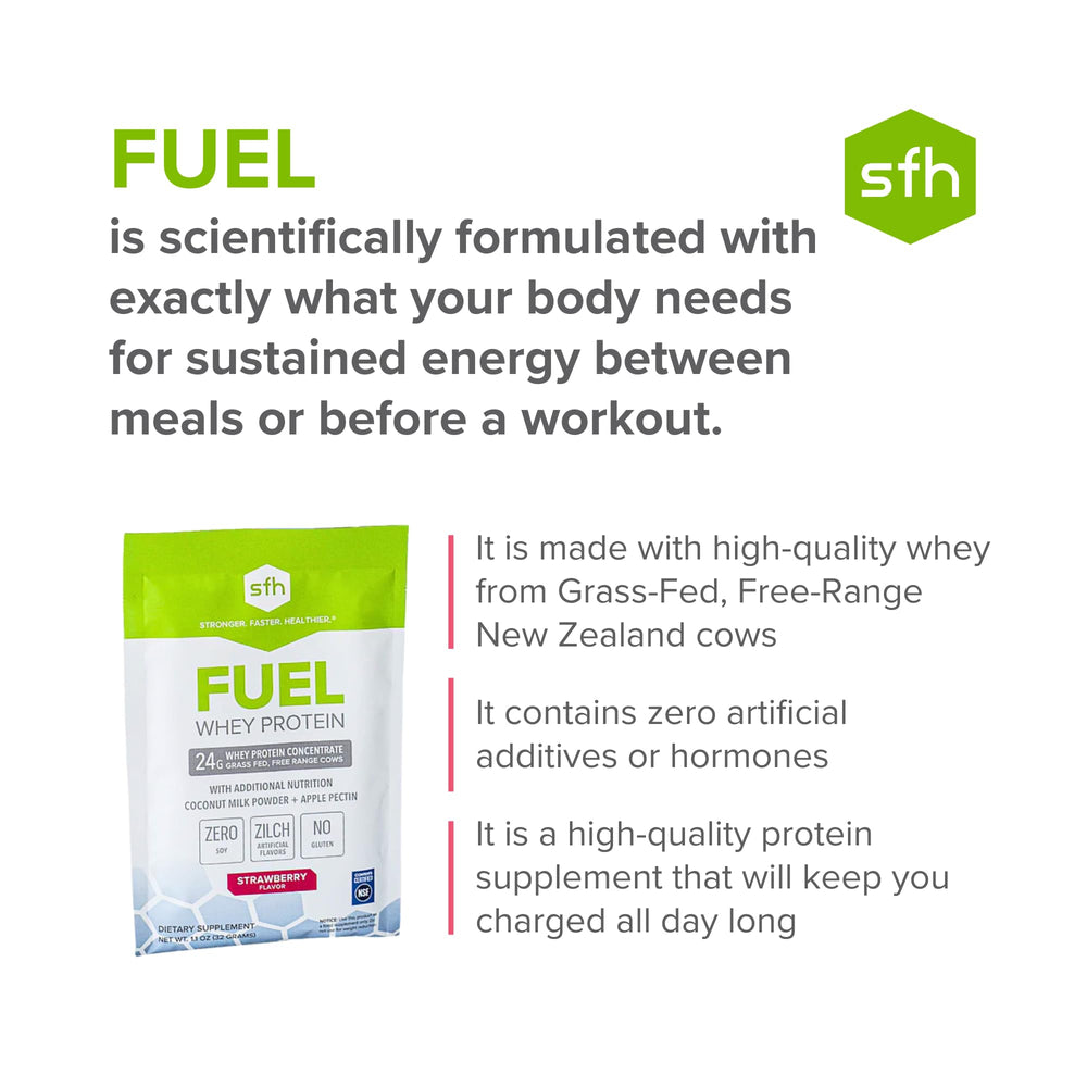 SFH Fuel bag close-up with scoop for easy mixing.