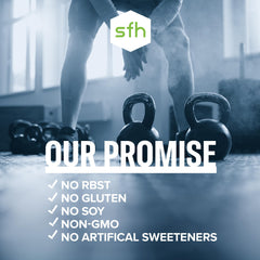 SFH Pure Whey Vanilla powder dispensing ensures accurate measurements.