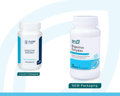 SFI Health Klaire Labs Digestive Enzymes capsules closeup aiding digestion after meals