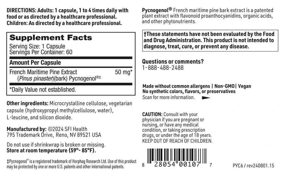 Klaire Labs pine bark extract vial highlighting natural antioxidant botanicals.