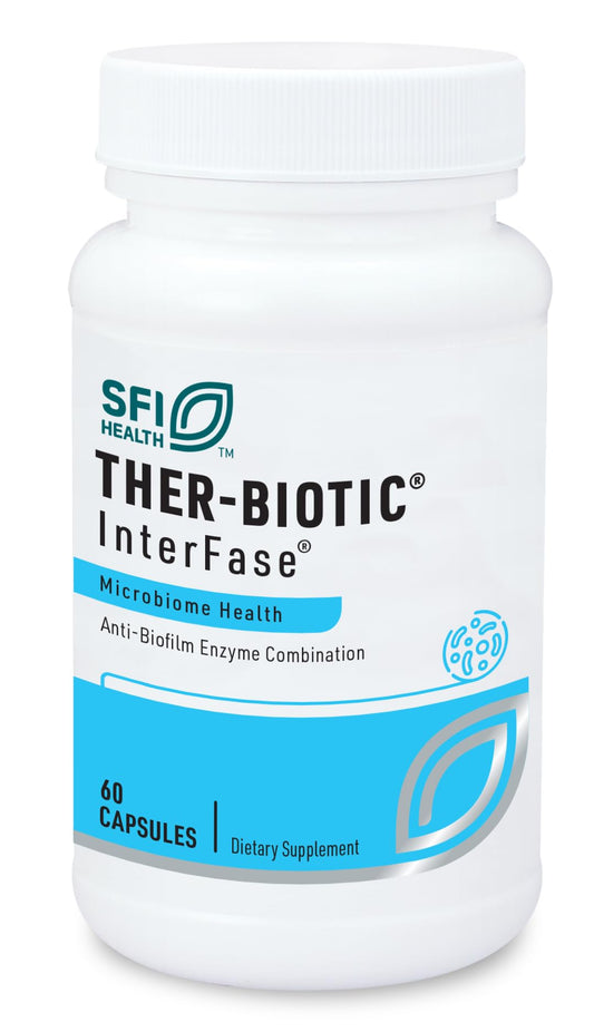 SFI Health Klaire Labs Ther-Biotic InterFase bottle front for enzyme-based gut support