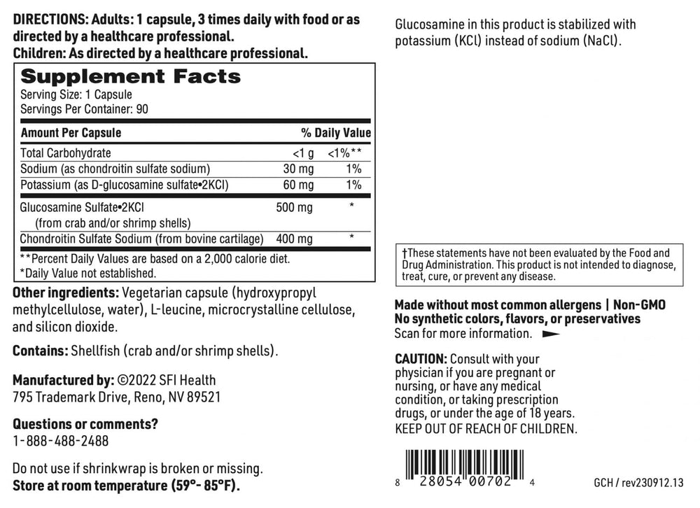 SFI Health Klaire shellfish note for allergen transparency.