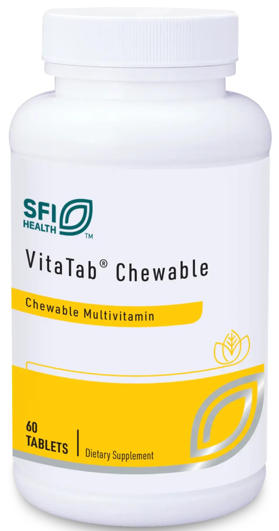 SFI Health VitaTab chewable bottle for easy daily multivitamin routine