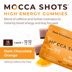 SGC Mocca Shots closeup shows rich orange chocolate flavor and focus energy.