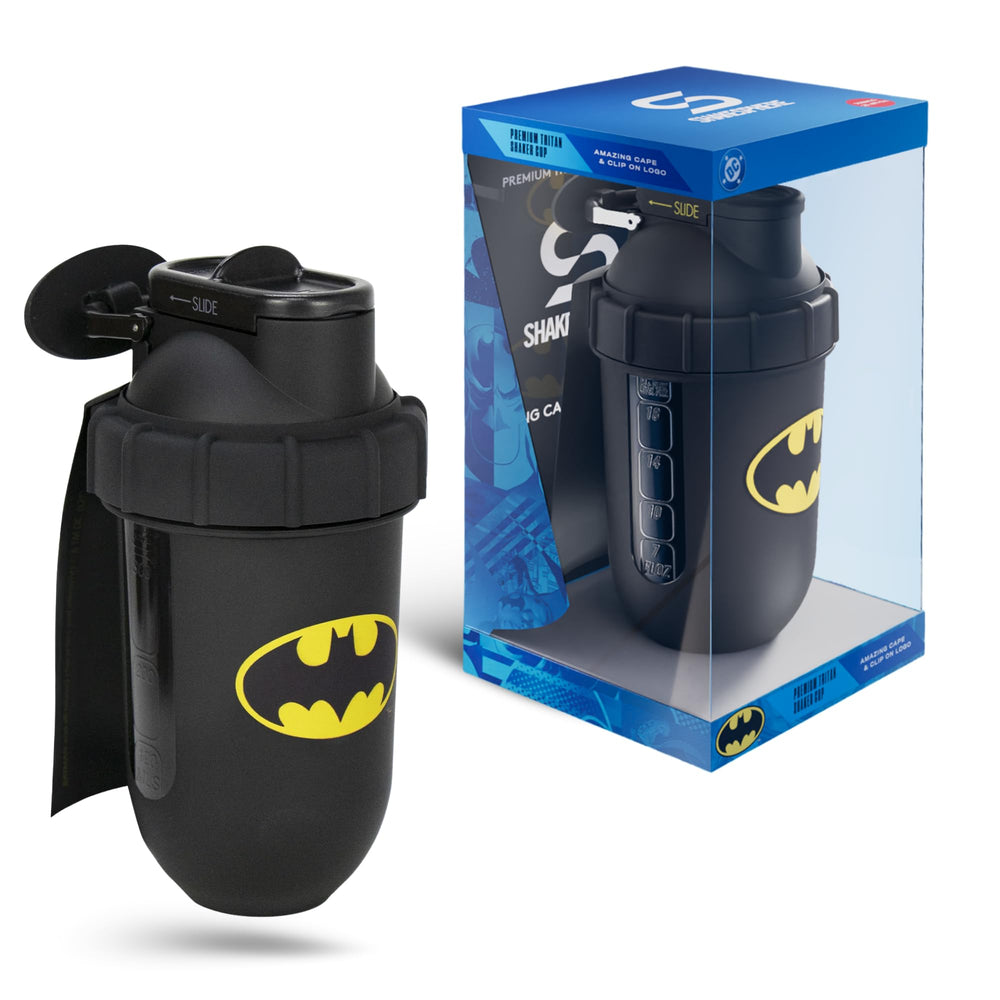 SHAKESPHERE Batman Edition bottle front view with matte finish for daily workouts.