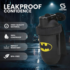 SHAKESPHERE Batman Edition capsule-design close-up highlighting smooth mixing without clumps.