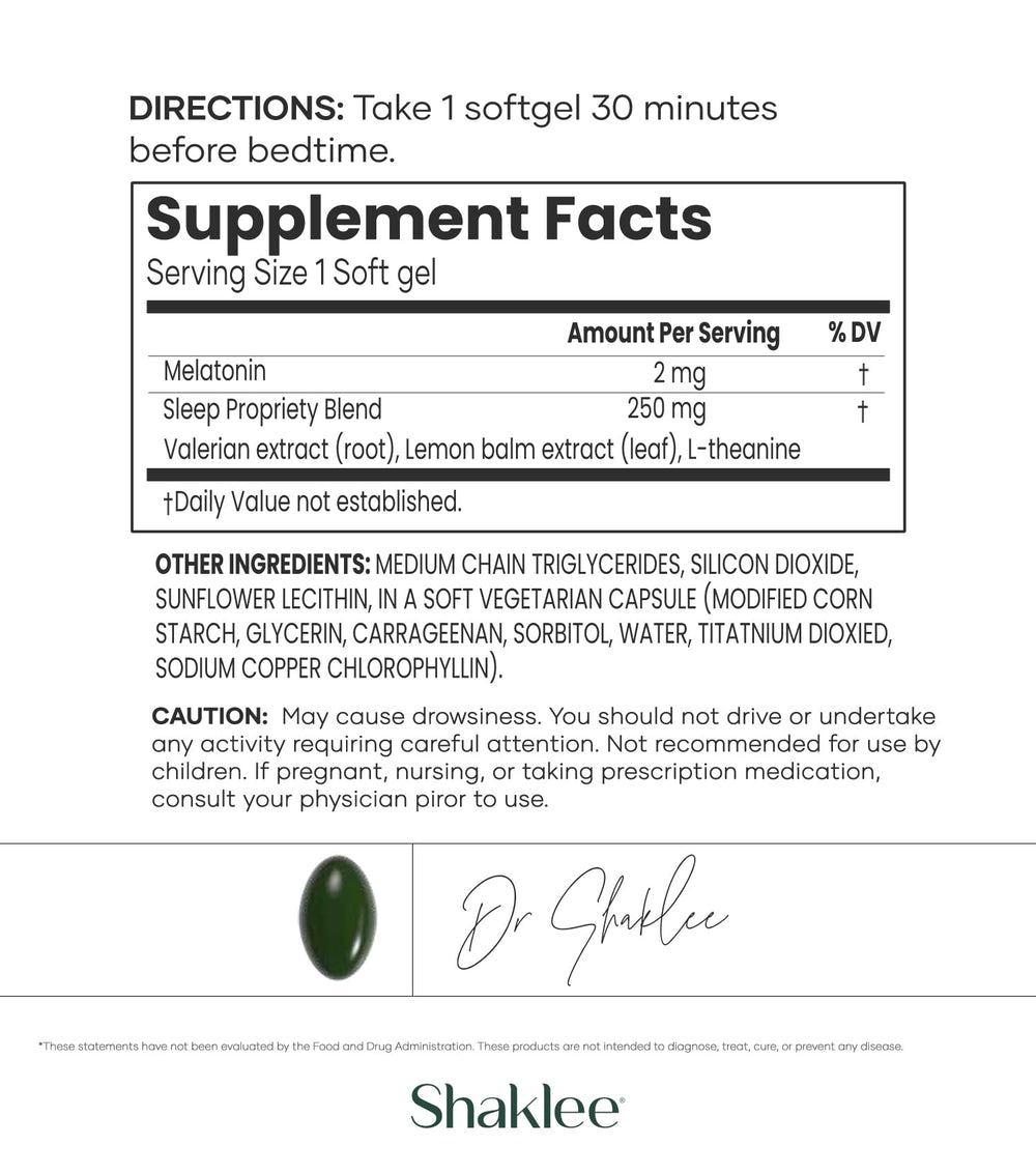Shaklee Dream Serene softgels being poured for a simple nightly routine
