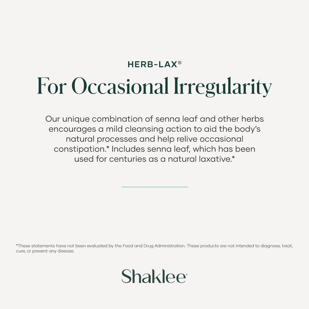 Shaklee Herb-Lax usage scenario showing daily routine and tablet intake