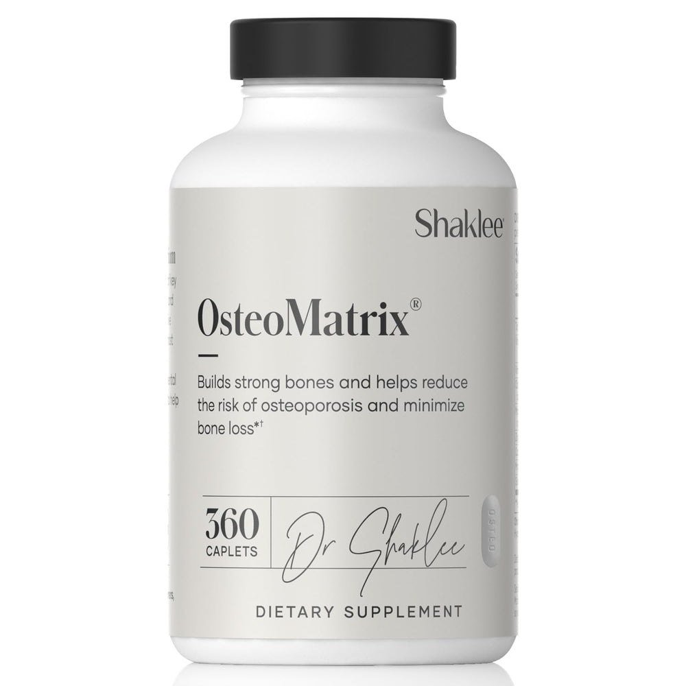 Shaklee OsteoMatrix bottle caplets support bone health.