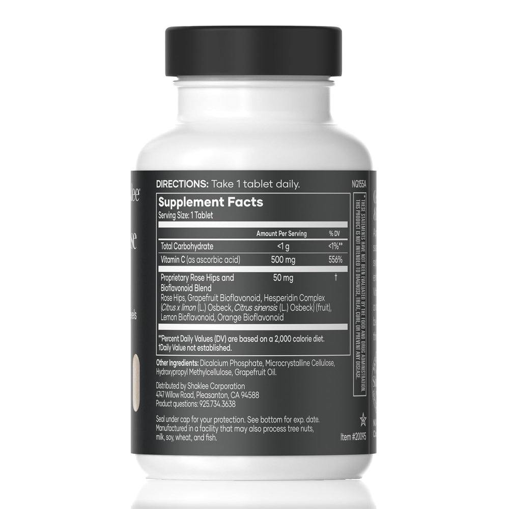Shaklee Vita-C capsules with rose hips and bioflavonoids for antioxidant synergy.