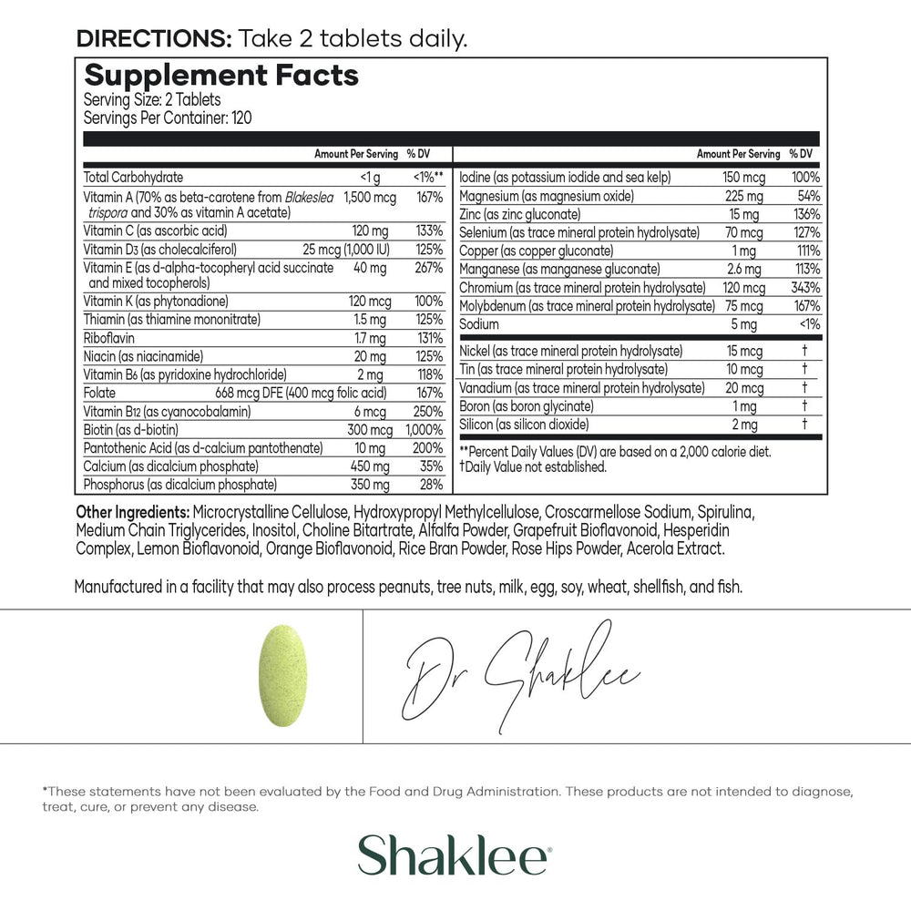 Shaklee Vita-Lea Men tablets closeup for high potency multivitamin benefits