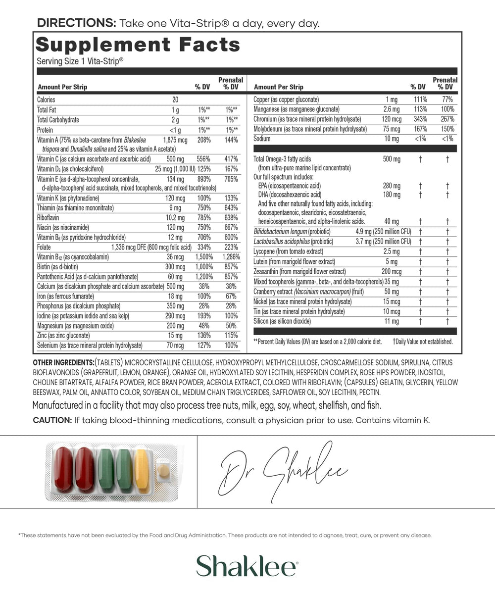 Shaklee Vitalizer Women front-pack view with daily prenatal nutrient support