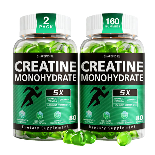 Shapeingirl Creatine Monohydrate Gummies bottle for daily performance support.