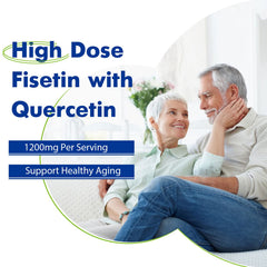 Sharoaid fisetin-quercetin ingredient list shows non-GMO, gluten-free formula