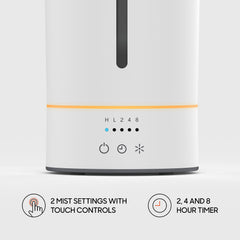 Sharper Image MIST 8 timer and auto-shutoff support energy-efficient use.
