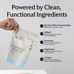 Shed Nutrition Clear Protein Blue Razz scoop highlights flavor option