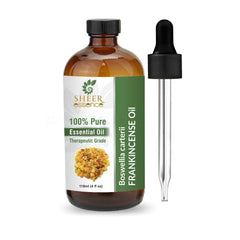 Sheer Essence Frankincense oil bottle ready for soothing aromatherapy sessions