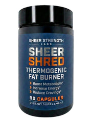 Sheer Strength Thermogenic bottle showing steady energy for workouts