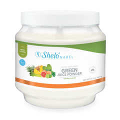 Sheló NABEL Green Juice Powder bottle for daily immune-supporting wellness
