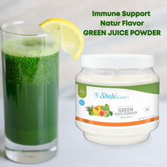 Sheló NABEL Green Juice Powder scoop for quick, nutrient-rich smoothies