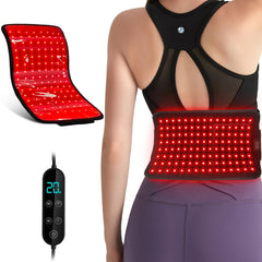 SHEVIEW red light therapy pad front view showing full 660nm and 850nm LED layout for comprehensive coverage