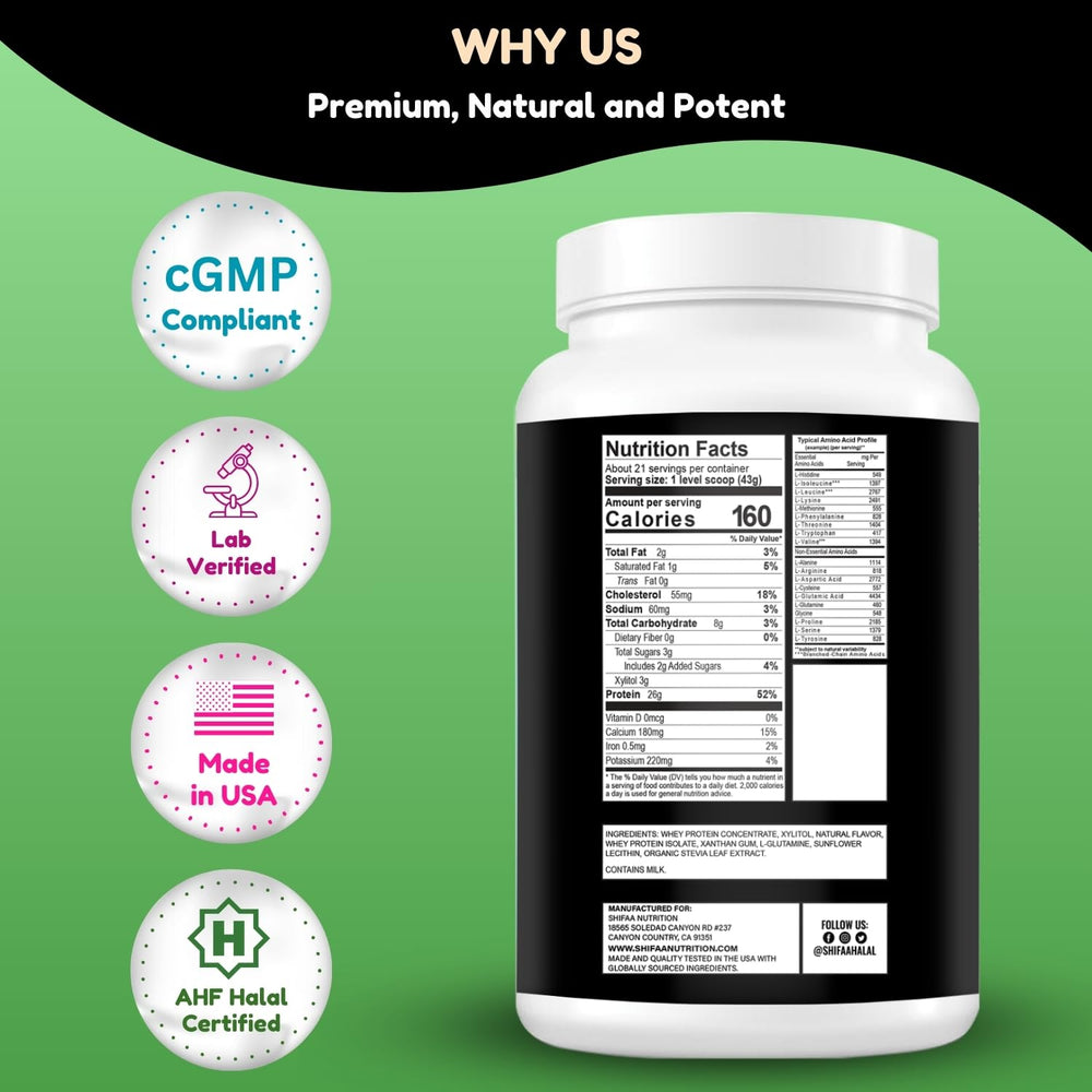 SHIFAA NUTRITION keto-friendly protein powder blending smoothly in beverages