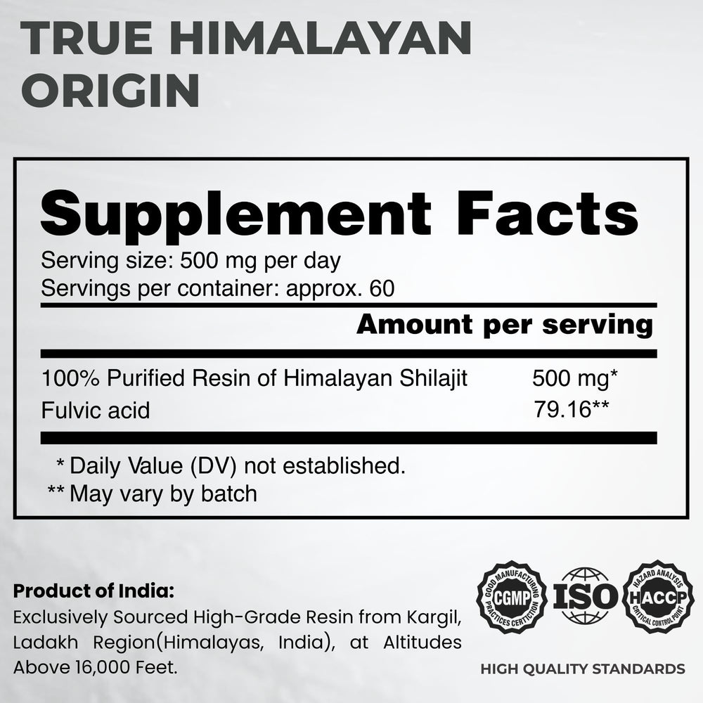 SHILAHEAL lab-tested purity label conveys safety and quality you can trust