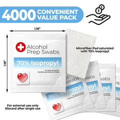 Shop Square Alcohol Prep Pads bulk 4000-count for long lasting home, clinic, or first aid stock