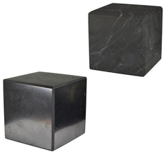 Shungite World 2pcs cubes polished and unpolished 80 mm for balanced energy at home