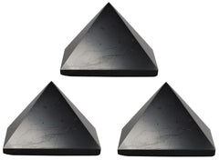 Shungite World polished pyramid 60mm for energy balance and decor