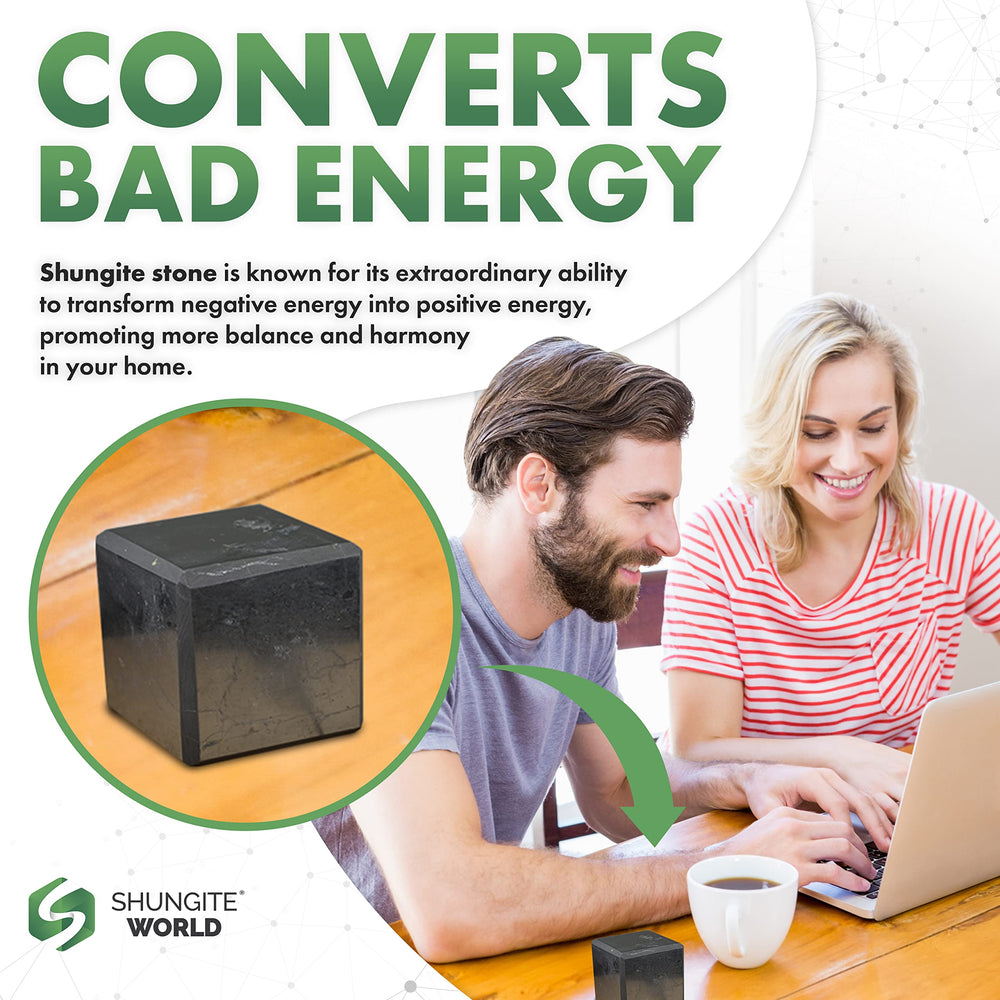 Shungite World chakra-energy cube enhances meditation and mindful space.