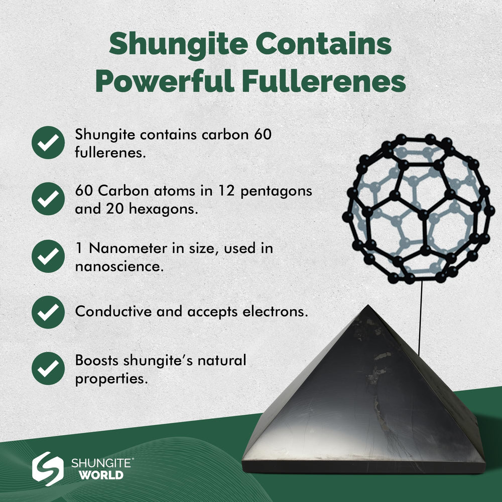Shungite World authentic pyramid makes a stylish, gift-ready stone for any space.