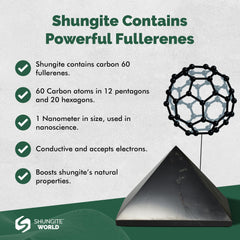 Shungite World authentic pyramid makes a stylish, gift-ready stone for any space.