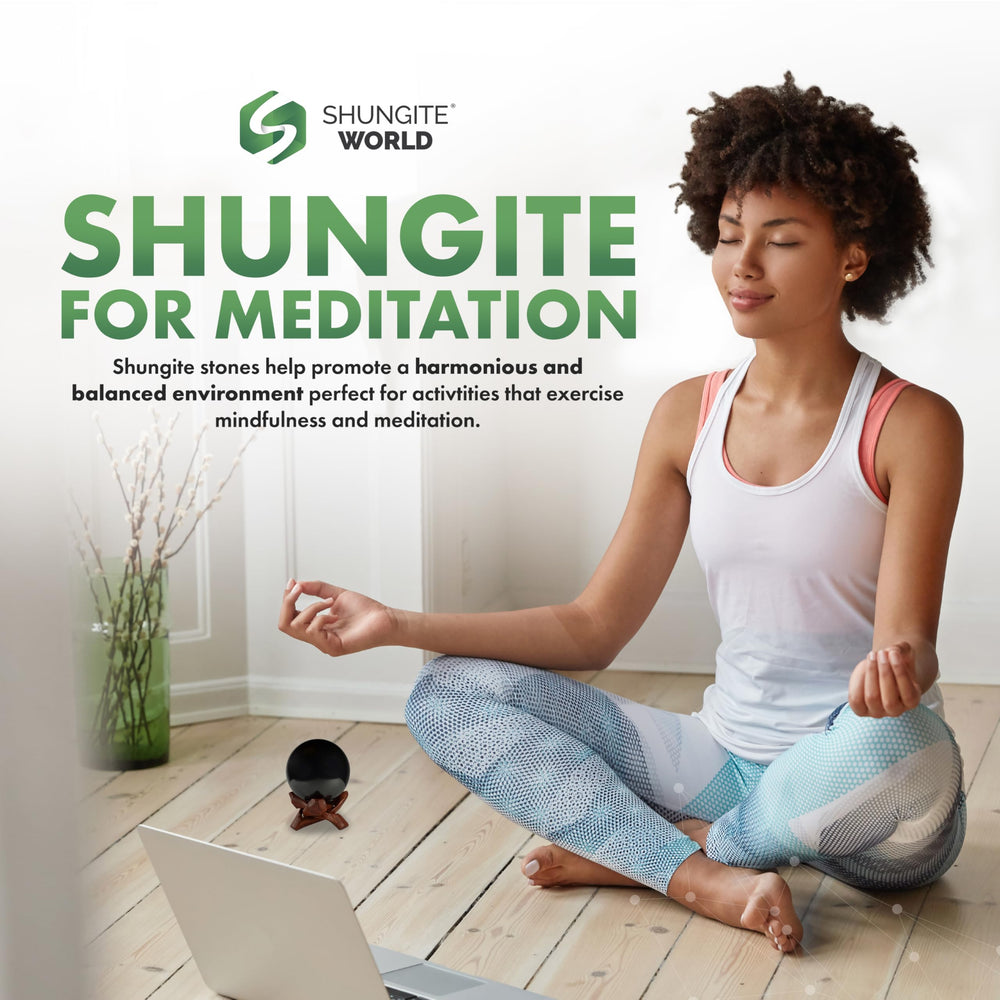 Shungite World sphere decor in a living room for balanced ambience