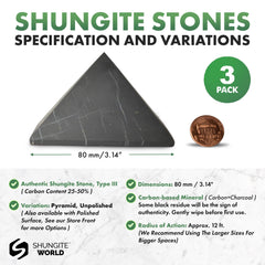 Shungite World unpolished pyramid closeup highlights natural texture and grounding vibe