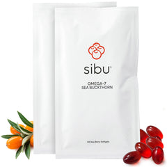 Sibu Sea Buckthorn Omega-7 softgel pouch for convenient daily support.