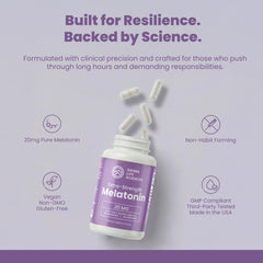 Sierra Life Sciences melatonin bottle with information panel emphasizing nightly routine support